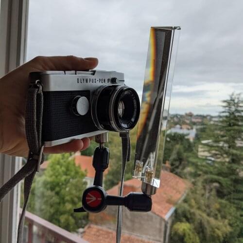 30X30X150MM Crystbal Glass Triangular Prism Rainbow Glass Rainbow Crystal Glass Effects Filter for Photo Studio Shooting