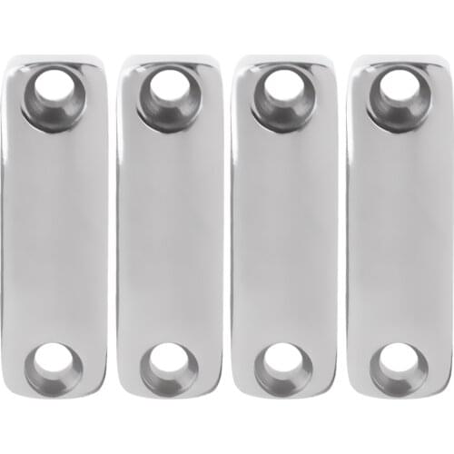 4 Pcs 316 Stainless Steel Bimini Top Strap, Pad Eye,Footmans Loop for Buggy, Kayak Tie Downs, Polished