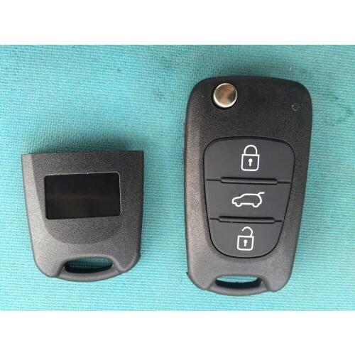 5Pcs/Lot Of New Replacement Key Case For Hyundai 3 Button Remote Flip Shell Blank Uncut Blade With Screw No Logo Auto Parts Sell