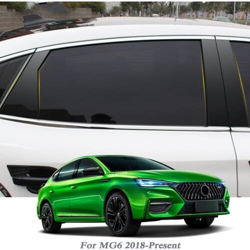 6pcs Car Styling For MG MG6 2018-Present Car Window Trim Sticker Middle Column Stickers PVC External Auto Accessories
