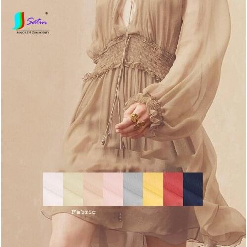 8 Color Light Chiffon Summer Beach Goddess Essential Skirt Fabric Silk Scarf Shirt Cloth Width 150cm Yellow Blue Red White S352P