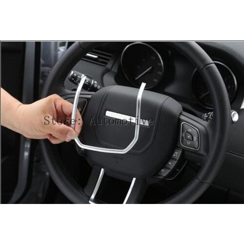 ABS Chrome Steering Wheel Decorative Strips Cover Trim Stickers for Land Rover Range Rover Evoque interior Accessories 2012-2017