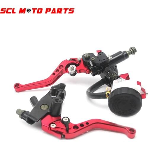 ALconstar-Racing Motorcycle Red Brake Clutch Levers Master Cylinder Reservoir Set Universal CNC 7/8" 22mm For Honda Suzuki D10