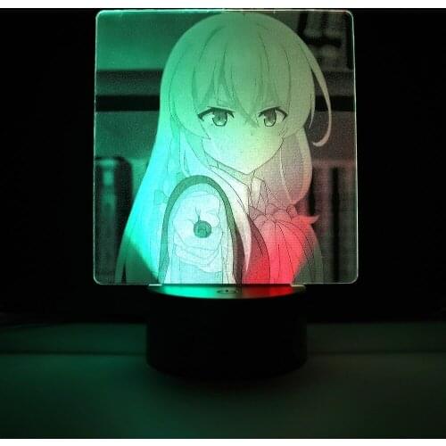Anime Figure Magic Girl Colorful Two Tone Acrylic Table Light for Birthday Gift Girl Bedroom Decor Night Light Two Tone LED Lamp