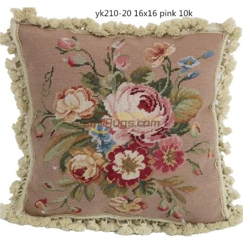 Aubusson Seat Cushions For Chairs Throw Handmade Rose needlepoint pillows Pillow Cover Case woolen luxury Cushion