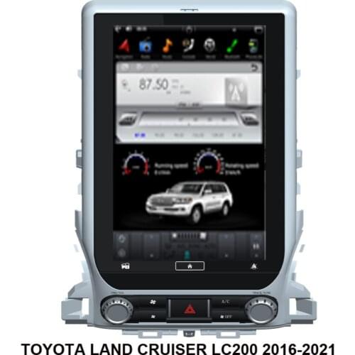 13.3 Inch Tesla Style Screen Car Radio Player Head Unit Android 9.0 Car GPS Navigation For TOYOTA LAND CRUISER LC200 2016-2021