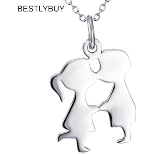 BEATLYBUY Valentine Day Gift 925 Sterling Silver Lover Pendant Necklace for Girlfriend Silver Jewelry