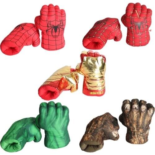 28cm Disney The Avengers Boxing Gloves Spider Man Iron Man Hulk Locke Boxing Gloves Adult and Child Boxing Toys