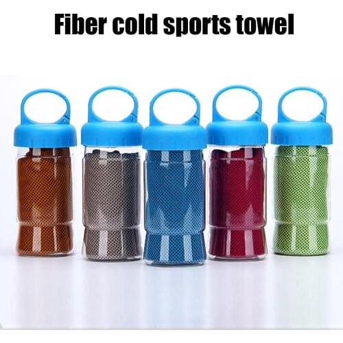 Quick Cooling Towel with Storage Case Chilly Summer Towel Headband Bandana Scarf for Sports Camping 30*90cm Towel Home Textile