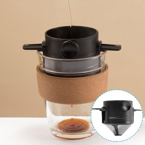 Superfine Pour Over Coffee Dripper Coffee Filter Cup Stainless Steel Foldable Leakage Double Layer Microporous Mesh Filter Cup