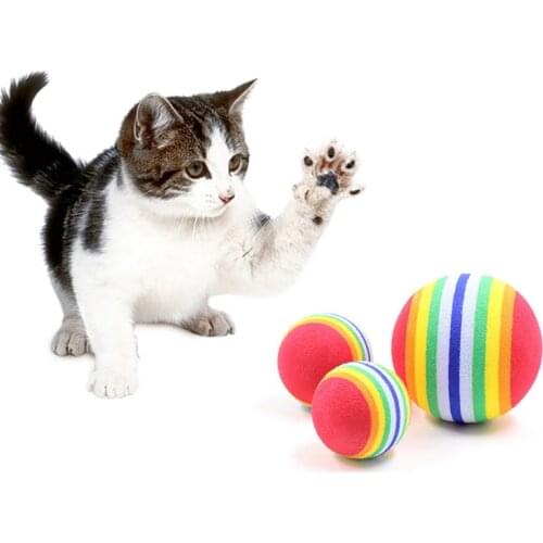 Colorful EVA Cat Toy Ball Interactive Cat Scratcher Toy Pet Ball Toys for Cat Sefl-Playing Teeth Grinding Funny Kitten Supplies