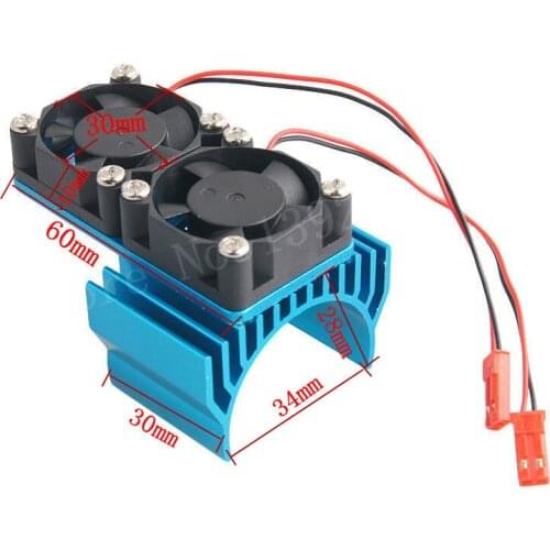 RC Parts 540 550 Electric Motor Heat Proof Cover Heatsink Heat Sink Double Cooling Fan 7019 30mm*30mm 5V For 1/8 1/10 Scale JST