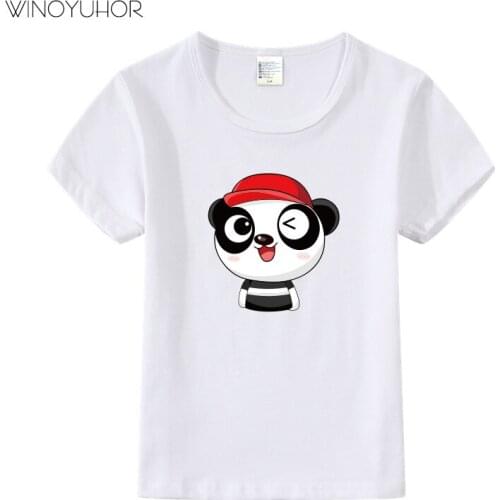 Panda Print Kids Tshirt Boy Girl T Shirt Children Toddler Clothes Summer Funny Cartoon Top Tees