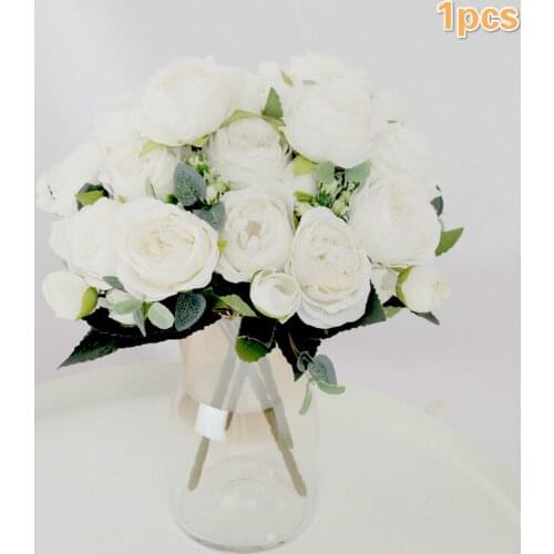 1pcs Artificial Flowers Peony Tea Rose Autumn Silk Fake Flowers for DIY Living Room Home Garden Wedding Decoration