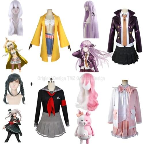 Peko Pekoyama Monomi Kirigiri Kyouko Angie Yonaga Cosplay Costume Danganronpa Cosplay Wig Costumes Halloween Costumes for Women