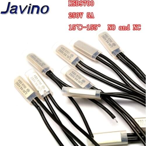 KSD9700 250V 5A 15~155 Degree Bimetal Disc Temperature Switch Normal Close Closed Thermostat Thermal Protector