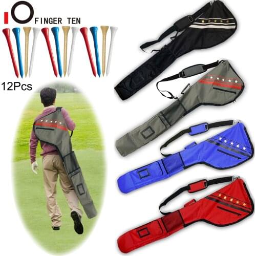 Lightweight Waterproof Golf Bag Cover with 12Pcs Bamboo Tees for 7-10 Clubs Golfer Training Practice Accessories Drop Shipping