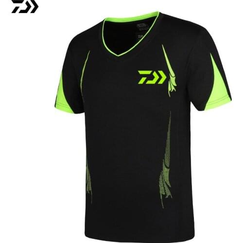 DAIWA Clothes Plus Size XS~5XL Men Quick Drying Fishing Clothing T Shirt Short Sleeve Sunscreen Anti-UV Breathable Fishing Shirt