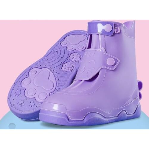 Baby Girls Boys Rain Shoes Cover Non-slip Waterproof Soft and Portable Kids Rainboots Shoe Sole Length 21-25cm