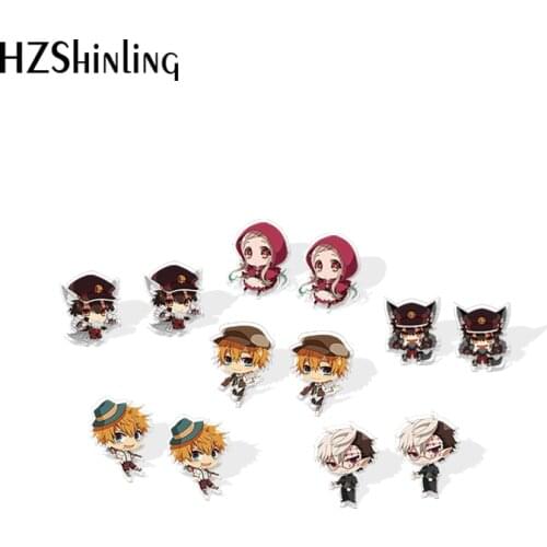 2020 New Toilet-bound Hanako-Kun Stud Earring Anime Acrylic Earrings Resin Epoxy Jewelry Earring