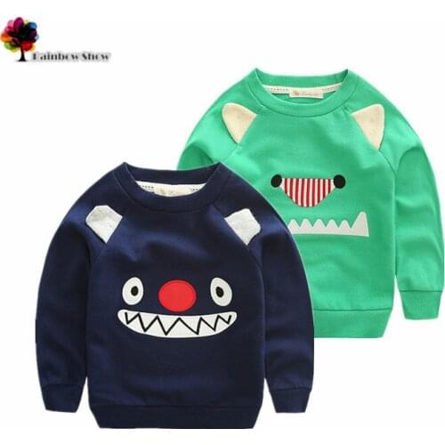 New Children Clothing Boys Autumn and Spring Terry Cotton Long-sleeved Cool Little Monster Design Children Sweatershirt