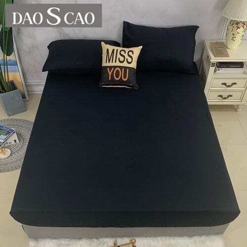 1pcs 100% polyester solid bed mattress set with four corners and elastic sheets hot sale