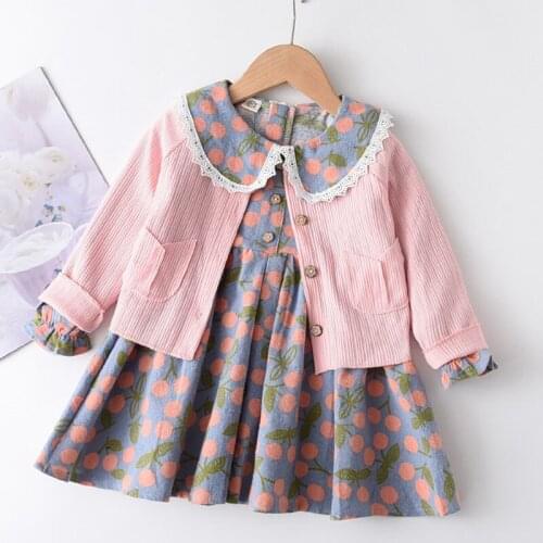 Girls Print Dress 2020 New Autumn Children Casual Costumes Kids Princess Dresses Vestidos Retro Children Clothing