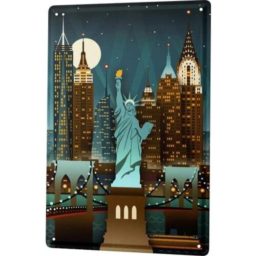 SINCE 2004 Tin Sign Metal Plate Decorative Sign Home Decor Plaques City New York