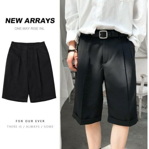 Summer Dress Shorts Mens Fashion Business Casual Shorts Men Streetwear Loose Straight Straight Pants Mens Suit Shorts S-4XL