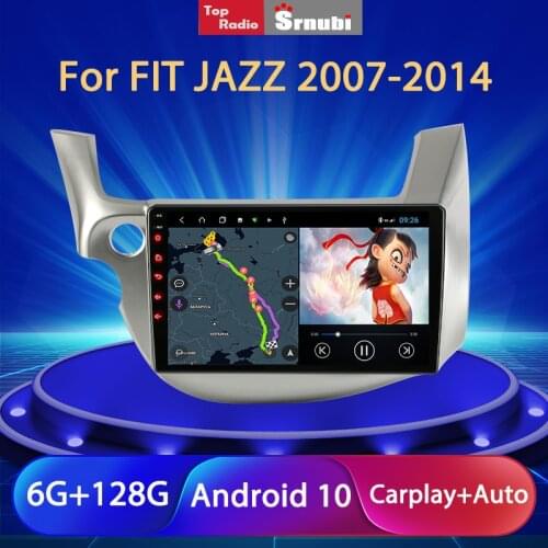 Srnubi Android 10 Carplay Auto Car Radio for HONDA FIT JAZZ 2007 - 2013 Multimedia Player Navigation GPS 2Din WIFI DVD Head Unit