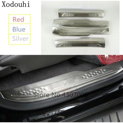 Car Door Stainless Steel Internal Styling Inner Sill Trim Threshold Strip Inside Pedal For Cadillac XT5 2017 2018 2019 2020 2021
