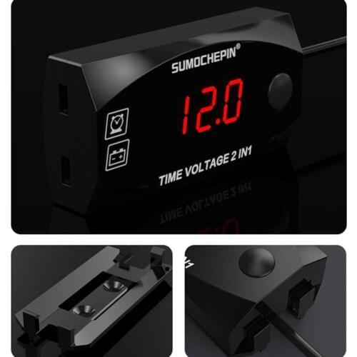 For Car Auto Motorcycle DC12V Waterproof Car Voltmeter Ammeter Digital Panel Tester Led Display Appliances Accessories