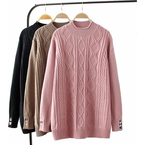 2020 Autumn Winter Oversize Knit Sweater Women Korean Long sleeve Thicken Pullover Sweater Plus size 4XL Bottoming Sweaters KW91