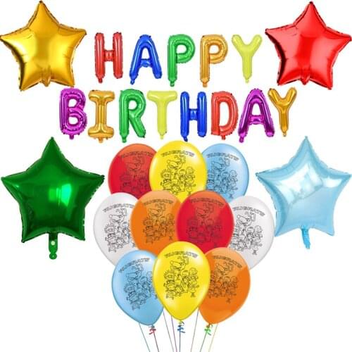 1set Rugrat Balloons Cartoon TV Show Fans Letters Star Happy Birthday Party Family Home Decor Kids Boy Girl 12inch Latex Balloon