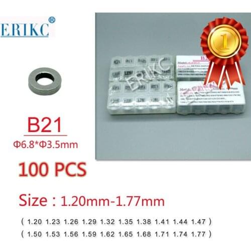 50PCS ERIKC B21 gaskets Auto Engine Diesel Injector Injector Shim Kits and Common Rail Injector Adjusting Shim Sizes 1.20-1.47mm