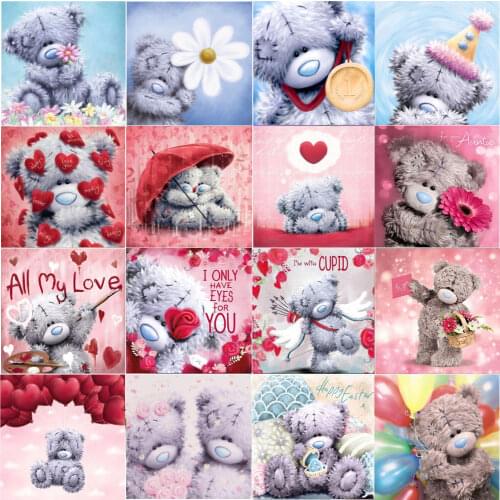 5D diamond painting teddy bear full diamond animal round diamond mosaic pattern home decoration DIY handmade