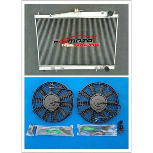 All Aluminum Radiator +FAN For NISSAN SKYLINE R34 RB25DET 1995-2003 96 97 98 99 02