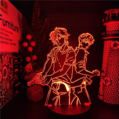 Banana Fish Anime 3D Lamp Ash Lynx Eiji Okumura LED Night Light Home Decoration Lampara Bedside Decor Lighting Manga Figure Lamp