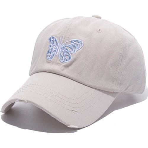 Womens Baseball Cap Butterfly Print Baseball Cap Black And White Summer Hat Adjustable Simple Sunshade Hats Bonnets For Women