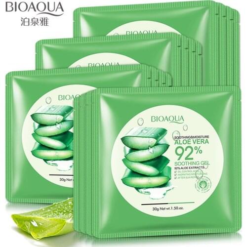 BIOAQUA Natural Aloe Vera Gel Face Mask Moisturizing Oil Control Wrapped Mask Shrink Pores Soothing Gel Facial Mask