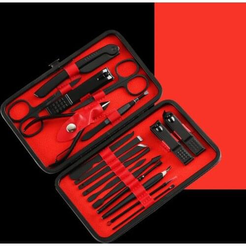 Black Nail Clipper 7-Piece Set Beauty Manicure Stainless Steel Tools Manicure Pedicure Scissors Nail Clippers Full Package