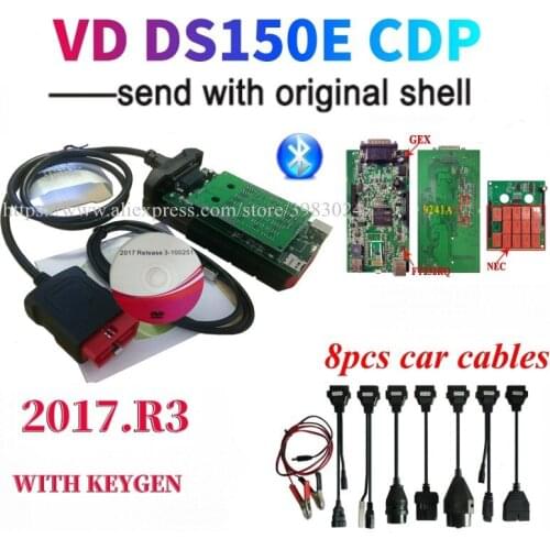 2021 Best VD DS150E CDP Bluetooth 2017.R3 with Keygen for Delphis Car Truck vd tcs cdp Obd Obd2 Scanner Diagnostic Tool