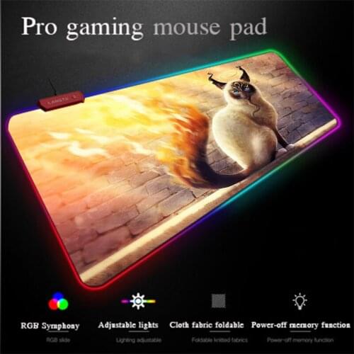XGZ One-piece Programming Anime Mouse Pad Pet Magic Beast USB Wired LED Colorful Lighting Oversized RGB Gaming Mouse/carpet