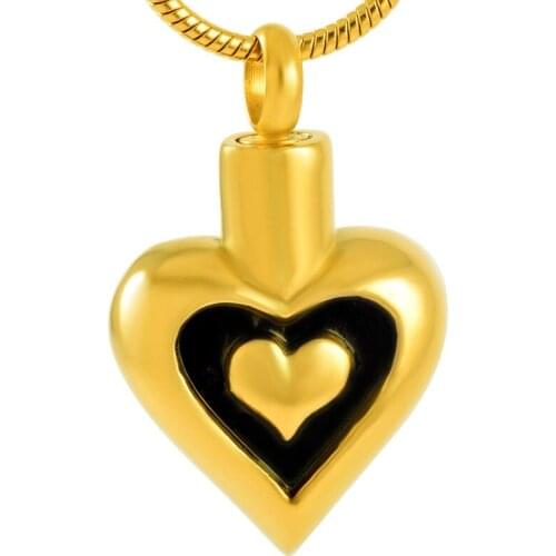 IJD9189 Stainless Steel Heart Cremation Souvenir Necklace for Ashes Urn Cremation Memorial Keepsake Pendant Jewelry