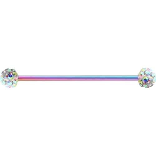 JUNLOPWY 14G Stainless ndustrial Barbell Piercing Cartilage Earring Helix Ear Stud Straight Long Bar Tragus Body Jewelry Women