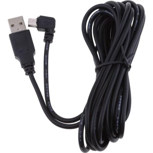 3.5 Meters Mini USB Charger Cable 5V2A 90 Degree Right Bend Head For Car Van