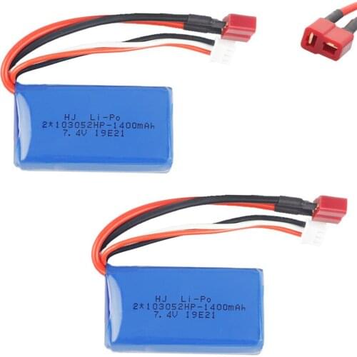 7.4V 1400mAh Lithium battery 25C 2S 103052 for A959-B A969-B A979-B K929-B RC Truck cars spare parts 1400mah 7.4V RC toy battery