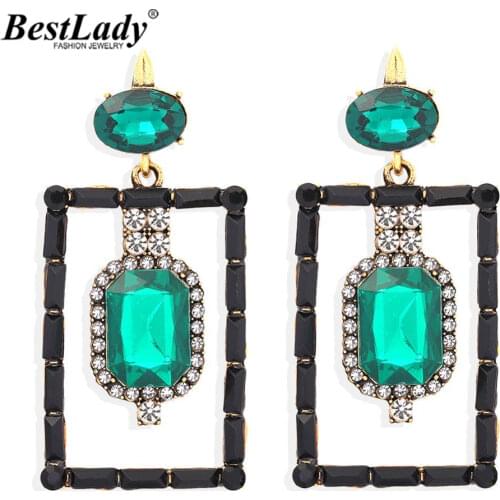 Best Lady Fashion Gorgeous Square Drop Earrings for Women Boho Acrylic Shiny Hanging Pendant Earrings Dress Jewelry Party Gifts
