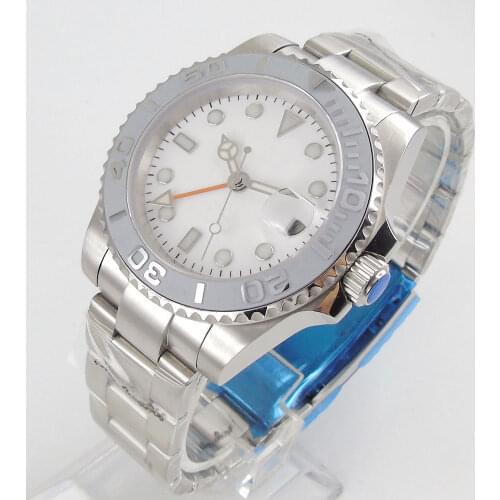 40mm Mechanical Automatic Mens Watch GMT Function Luminous Time Watch Ceremic Bezel