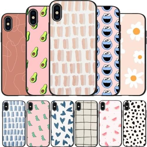 Cute patterns black Phone Case For iPhone 11 XR XS Max 7 8 6 6S Plus 5 5S SE 2020 Back Cover For iPhone 11 Pro Shell
